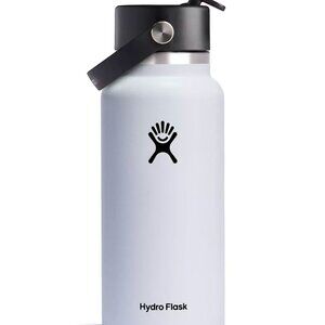 NWT Hydroflask, 32oz, White, Wide Mouth with Flex Straw Cap